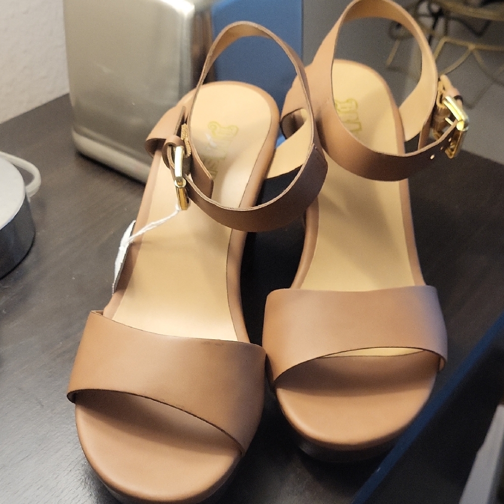Brash Tan Platform Ankle-Strap Sandals